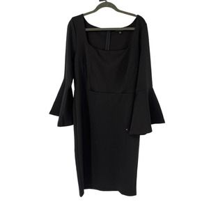Eloquii black scoop neck flared sleeve dressn NWT SZ 18